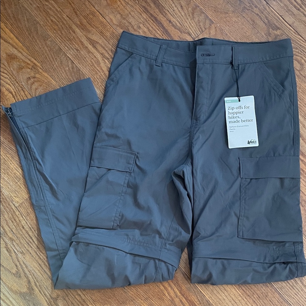 REI kids Dark Gray Cargo Zip-Off Pants